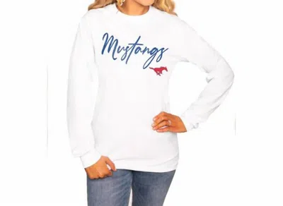Gameday Couture Smu Long Sleeve Crew Tee In White