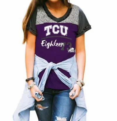Gameday Couture Tcu Football Style Tee In Purple/grey