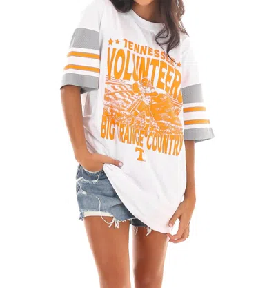 Gameday Couture Tennessee Sports Stripe Raglan Tee In White