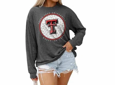 Gameday Couture Texas Tech University Turning Circles Tee In Charcoal In Pink