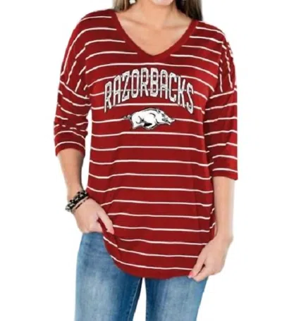 Gameday Couture University Of Arkansas Fall In Line Tunic In Red