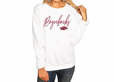 Gameday Couture University Of Arkansas Long Sleeve Sweatshirt In White