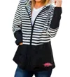 Gameday Couture University Of Arkansas Striped Jacket In Black & White In Multi