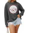 Gameday Couture University Of Arkansas Turning Circles Tee In Charcoal In Pink
