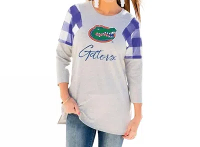Gameday Couture University Of Florida Get In Check Tunic In Grey/purple In Multi