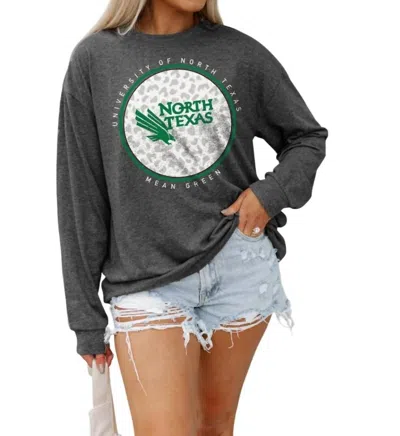 Gameday Couture University Of North Texas Turning Circles Tee In Charcoal In Pink