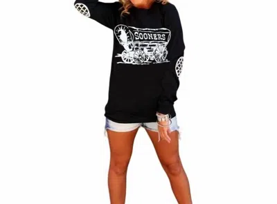 Gameday Couture University Of Oklahoma Elbow Patch Tee In Black