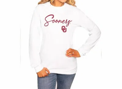 Gameday Couture University Of Oklahoma Long Sleeve Crew Tee In White
