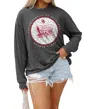 Gameday Couture University Of Oklahoma Turning Circles Tee In Charcoal In Pink