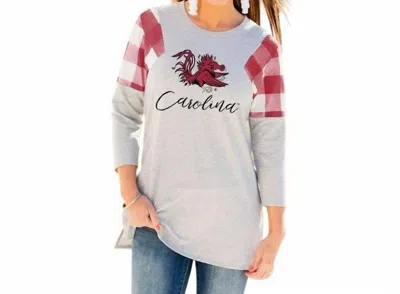 Gameday Couture University Of South Carolina Get In Check Tunic In Grey/red In Gray