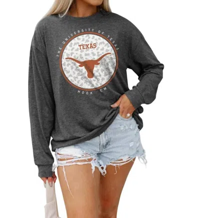 Gameday Couture University Of Texas Turning Circles Tee In Charcoal In Pink
