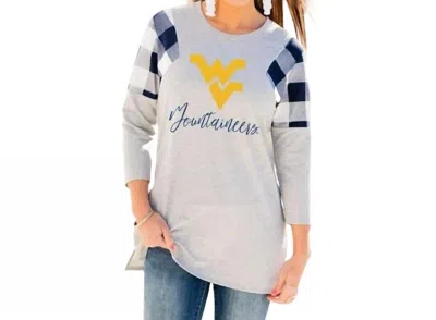 Gameday Couture West Virginia University Get In Check Tunic In Grey/navy In Gray