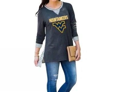 Gameday Couture West Virginia University Tunic In Charcoal In Black
