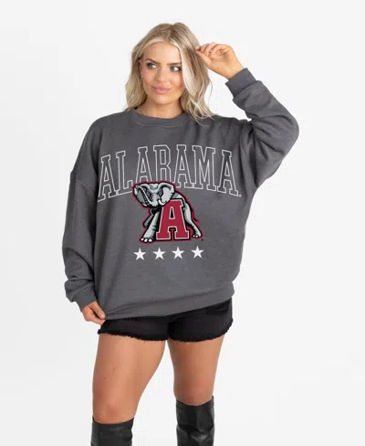 Gameday Couture Women's Alabama Crimson Tide Rising Stars Oversized Fleece Sweatshirt In Gray