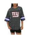 Gameday Couture Women's Anthracite New York Giants Kickoff Time Allover Rhinestone Sports Stripe Jersey V-neck T-shi In Anthracite