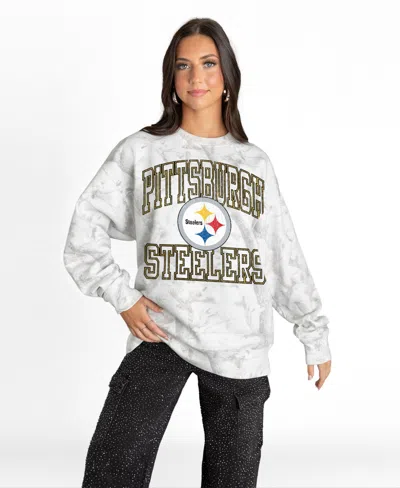 Gameday Couture Women's Arctic Camo Pittsburgh Steelers Whiteout Oversized Premium Fleece Sweatshirt