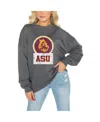 Gameday Couture Women's Arizona State Sun Devils Charcoal Oversized Drop Shoulder Fleece Drop Pullover Sweatshirt In Gray