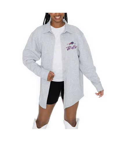 Gameday Couture Women's Ash Buffalo Bills Full-button Long Sleeve Overshirt