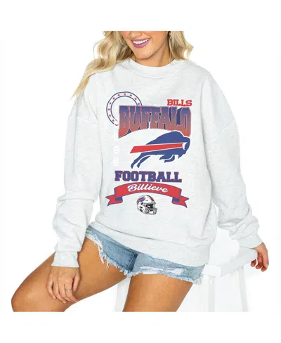 Gameday Couture Women's Ash Buffalo Bills Oversized Run The Show Pullover Sweatshirt In Gray