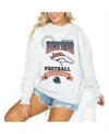 Gameday Couture Women's Ash Denver Broncos Oversized Run The Show Pullover Sweatshirt In White