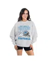 Gameday Couture Women's Ash Detroit Lions Home Turf Oversized Premium Fleece Pullover Sweatshirt In Gray