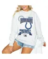 Gameday Couture Women's Ash Indianapolis Colts Oversized Run The Show Pullover Sweatshirt In White