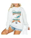 Gameday Couture Women's Ash Miami Dolphins Oversized Run The Show Pullover Sweatshirt In White