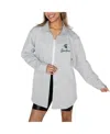 Gameday Couture Women's Ash Michigan State Spartans Foundation Full-button Long Sleeve Overshirt Top In Ash