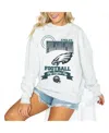 Gameday Couture Women's Ash Philadelphia Eagles Oversized Run The Show Pullover Sweatshirt In Gray