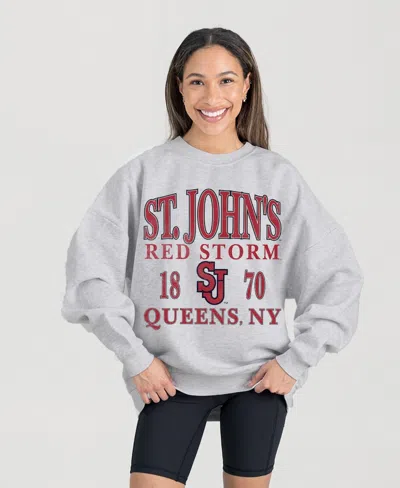 Gameday Couture Women's Ash St. John's Red Storm Premium Fleece Pullover Sweatshirt In Gray