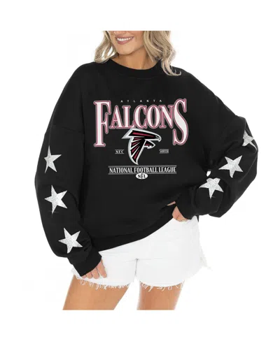 Gameday Couture Women's Black Atlanta Falcons Rhinestone Star Sleeve Settle The Score Tri-blend Pullover