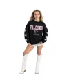 Gameday Couture Women's Black Atlanta Falcons Velocity Relaxed Rhinestone Pullover Sweatshirt In Black