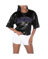 Gameday Couture Women's Black Washington Commanders Rise Up Sequin Cropped T-shirt In Black
