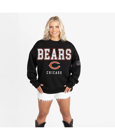 Gameday Couture Women's Black Chicago Bears Oversized Level Up Black Label Premium Fleece Sweatshirt