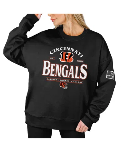 Gameday Couture Women's Black Cincinnati Bengals Oversized Players Only Black Label Pullover Sweatshirt