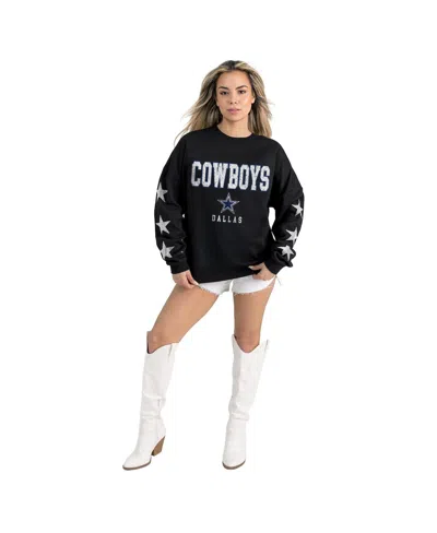 Gameday Couture Women's Black Dallas Cowboys Velocity Relaxed Rhinestone Pullover Sweatshirt