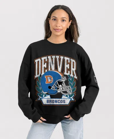 Gameday Couture Women's Black Denver Broncos Oversized Victory Lane Black Label Premium Fleece Sweatshirt