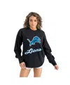 Gameday Couture Women's Black Detroit Lions Oversized Long Sleeve T-shirt In Black