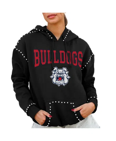 Gameday Couture Women's Black Fresno State Bulldogs Studded Pullover Hoodie