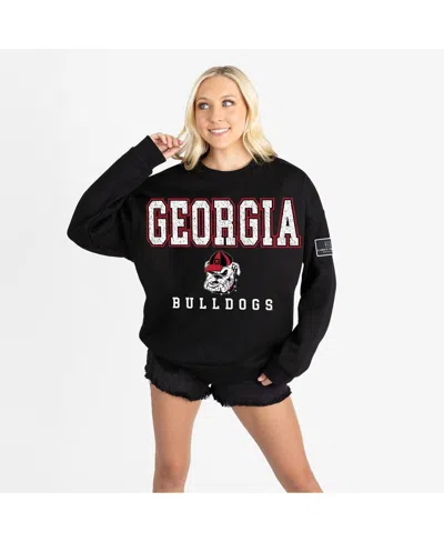 Gameday Couture Women's Black Georgia Bulldogs Oversized Level Up Black Label Premium Sweatshirt