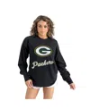 Gameday Couture Women's Black Green Bay Packers Oversized Long Sleeve T-shirt In Black
