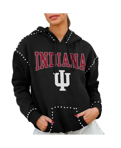 Gameday Couture Women's Black Indiana Hoosiers Studded Pullover Hoodie