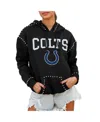 Gameday Couture Women's Black Indianapolis Colts Catch The Vibe Studded Pullover Hoodie In Black