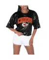 Gameday Couture Women's Black Washington Commanders Rise Up Sequin Cropped T-shirt In Black