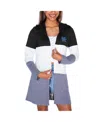 Gameday Couture Women's Black Kansas City Chiefs Tri-blend Color Block Lightweight Cardigan Hoodie In Multi