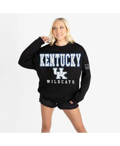 Gameday Couture Women's Black Kentucky Wildcats Oversized Level Up Black Label Premium Sweatshirt