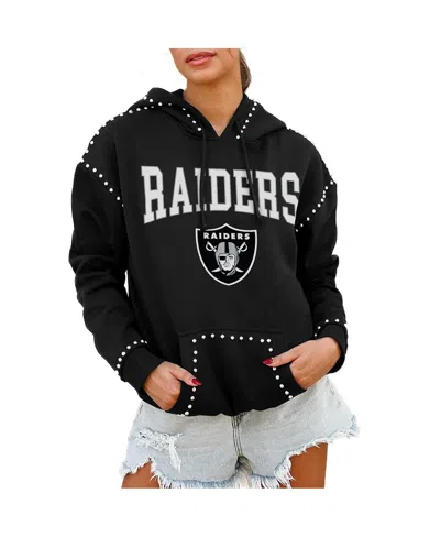 Gameday Couture Women's Black Las Vegas Raiders Catch The Vibe Studded Pullover Hoodie