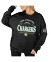 Gameday Couture Women's Black Los Angeles Chargers Oversized Players Only Black Label Pullover Sweatshirt In Black
