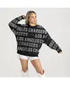 Gameday Couture Black Miami Dolphins Oversized Hype Era Rhinestone Text Sweatshirt In Black