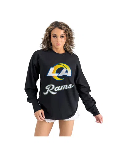Gameday Couture Women's Black Los Angeles Rams Oversized Long Sleeve T-shirt